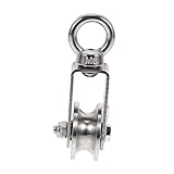 GLEAVI Stainless Steel U-Groove Swivel Pulley Block Heavy-Duty Single Wheel Towing Pulley for Industrial Applications Rustproof and Easy to Install