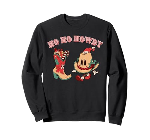Chapeau de Cowboy rétro de Noël Sweatshirt
