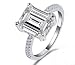 Cutedoumiao Jewelry 3 Carat CZ Engagement Rings Simulated Diamond Engagement Ring for Women Silver Wedding Jewelry (6)
