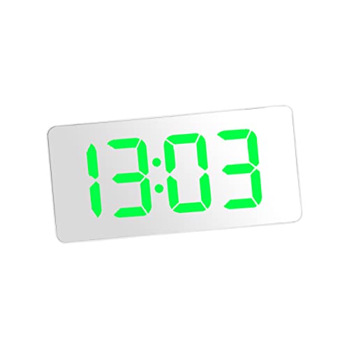 Amosfun Elegante Orologio A Specchio A Led Con Sveglia Digitale Per Casa E Ufficio Sveglia Digitale A Led Verde Facile Da Trasportare