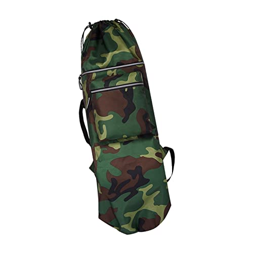 Generic Oxford Skateboard Backpack Bag Water Resistant Shoulder Bag Folding with Handle Carrier Longboard Carry Case for Travel Women Men Beginners 1pcs (Green)