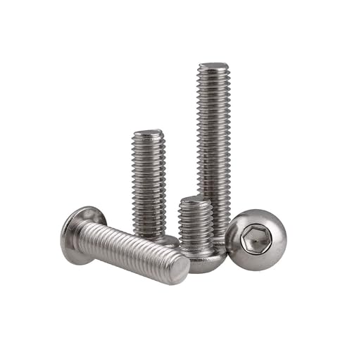 Image of Rely⇒VP INDUSTRIES (Pcs-25) M6x20 mm Button Head Cap Screw Stainless Steel Grade 304 | Allen Round Mushroom Head Screw with Allen Key 1 Pc