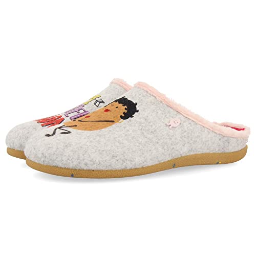 HOT POTATOES Dundalk, Pantuflas Mujer, Gris, 38 EU