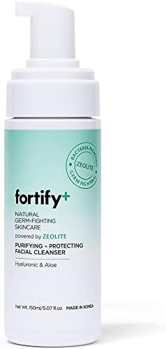 Fortify Hydrating Foaming Facial Cleanser with Hyaluronic Acid & Aloe - Purifying Face Wash - Vegan, Fragrance-Free, Alcohol-Free, Cruelty-Free for All Skin Types - Made in Korea - 150ML/5.07Fl.Oz.