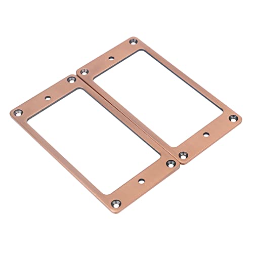2Pcs Flat Metal Humbucker Pickup Mounting Ring Bridge And Neck Pickups Cover Frame Replacement For Lp Sg Guitar Electric Guitar (Red Copper) #TOP2