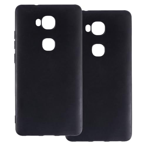 UOGNADGD 2-Pack TPU Case Compatible with Huawei Honor 5X Phone Cover - Shockproof Flexible Protective Accessories with Precise Cutouts (Black)