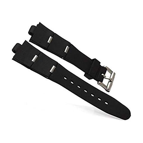 GOZAR Gold And Rose Gold Silical Gel Watch Band Watch Strap Compatible with B-vlgari Watch -Silver-24mm Cover