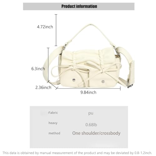 Bow Purse Small Handbag Cute Shoulder Bag for Women Coquette Crossbody Bags Y2k Aesthetic Leather Underarm Bag 7