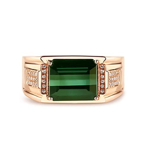 Bague émeraude rectangle argent anti ternissement pour peau sensible - 5