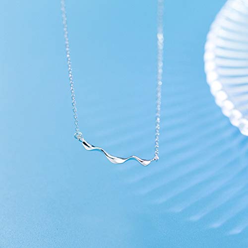 Colliers pendentifs en argent sterling 925 pur pour femme, l'éclat de la maille claviculaire