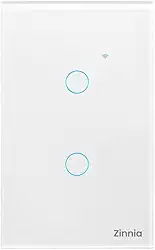 Interruptor Smart Zinnia 2 Botões | Inteligente | Touch | Compatível com Alexa | Smart Home | 10A | 50/60Hz | Branco | ZNS-I2B-WH01