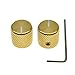 KAISH Set of 2 Aluminium Metal Flat Top Guitar Bass Knobs Guitar Volume/Tone Control Knobs 1/4