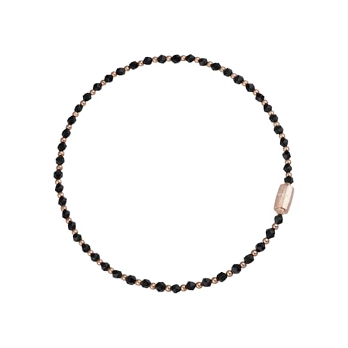 BREIL - Damenhalsband Magnetica System Collection TJ3048 - Damenschmuck - Halsband aus Edelstahl für Damen, mit Kugeln aus Poliertem Stahl (Pink IP) und Facettierten Onyxkugeln - Maximale Länge 45 cm