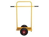 Panel Dolly with Handle, Large Yellow Steel Board Trolley with Ergnomic Double Sided Handle on Pneumatic Wheels for Transportation of Long Goods