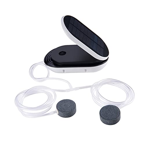 POPETPOP ソーラー充電式ポータブルエアーポンプ 軽量耐久製 池 水耕栽培対応 静音設計 魚タンク用増酸素ポンプ