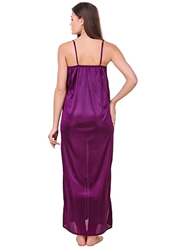 Image of Fasense Women's Satin Maxi Casual Nightgown