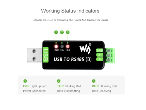 Industrial USB to RS485 Converter with CH343G and SP485EEN 300bps ~