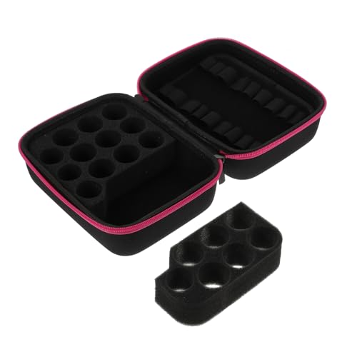 Healeved 1Pc Essential Oil Carrying Case Compartment Travel Bag for Bottles Shockproof Storage Organizer Rosy Durable Compact Design for Essential Oil Lovers