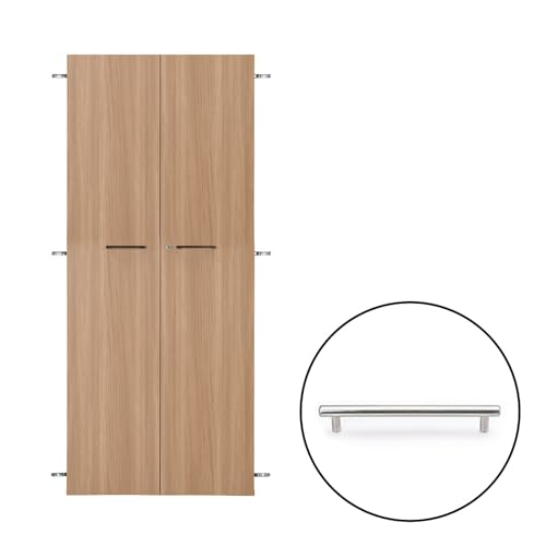 プラス Garage 木製 収納庫 KK2 ストレージ 本棚 専用扉 5段用 鍵付き 木目 取手銀6 KK2-180DL 435965