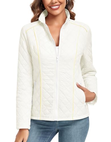Anyhold Women's Stand Collar Trendy Winter Long Sleeve Diamond
