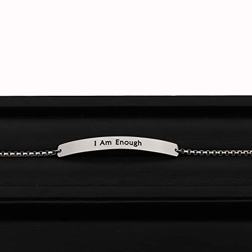 MYOSPARK I Am Enough Bracelet Inspirational Bracelet Identification Bracelets for Her2