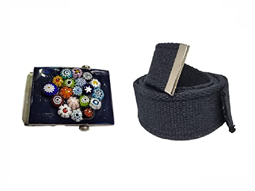 Ceinture ruban coton unique ART F7 avec son vernis brillant et boucle authentique