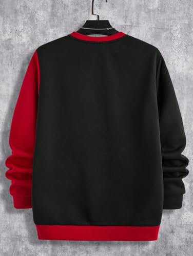 Image of Tagas Men's Colorblock Adventure Print Sweatshirt - Winterwear Round Neck Pullover | Casual Stylish Fleece Sweatshirt | Sizes S-XXL