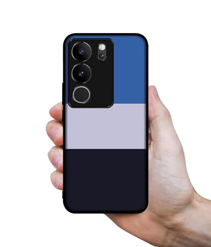 Image of Three Color Stripes Design Premium 2D Printed Metal Back Case Cover for Vivo V29 5G / V29 Pro 5G