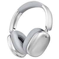 RORSOU C6 Aktive Noise-Cancelling-Kopfhörer, Drahtlose Over-Ear Bluetooth-Kopfhörer, 60 Stunden Spielzeit, Leichtgewicht Faltbare Deep Bass Komfort-Ohrpolster Headset mit Mikrofon für iPad/PC Silber