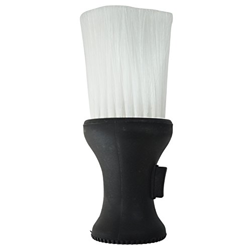 SODIAL(R) White Black Plastic Hair Salon Neck Duster Refillable Powder Brush