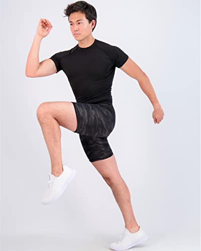 5 Pack: Mens Compression Shorts Biker Mens Cool Spandex Sports Basketball Workout Gym Yoga Base Layer Active Athletic Short Running Underwear Quick Dry Dri Fit Performance- Set 7, M #TOP4