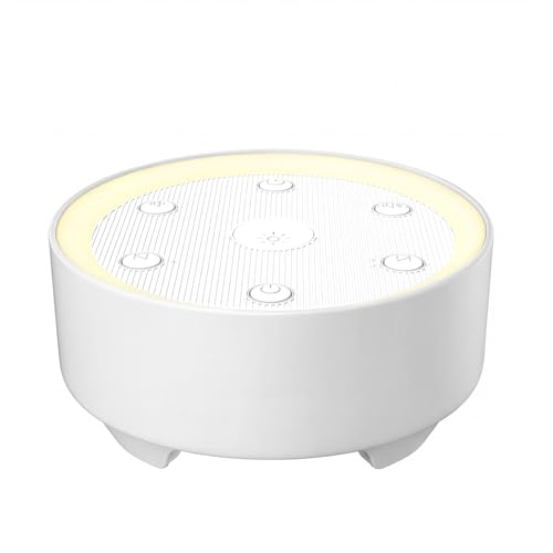 Image of Kipcush White Noise Machine for Sleeping, Baby & Adults, High-Fidelity Non-Looping Sounds, Sleep Sound Machine with Dimmable Night Light, USB Powered, Memory Function, Home, Nursery & Travel
