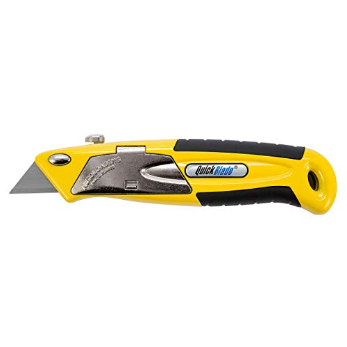 Pacific Handy Cutter QBA375 Autoloading Utility Knife, Automatic Blade Changing, with 5 Additional Blades , Yellow