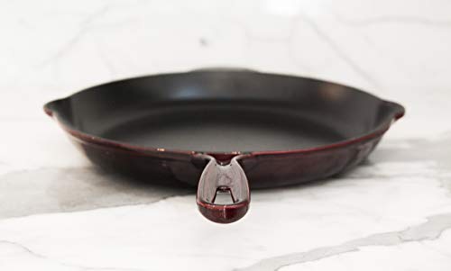 Landhaus Enameled Cast Iron Skillet, 12.5 Inches, Merlot Red #TOP3
