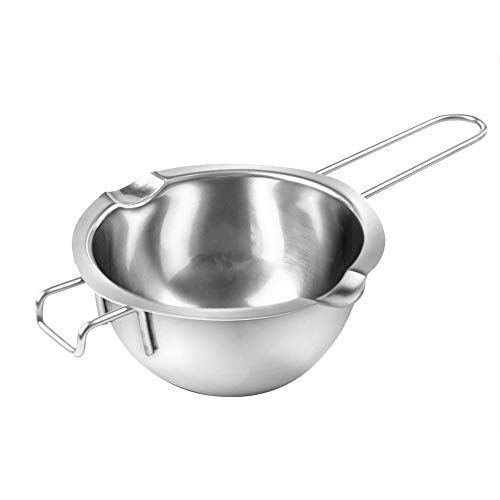 JuneJour Bol pour Bain-Marie en Acier Inoxydable avec Poignée Résistante à la Chaleur Récipient pour Fondre du Chocolat pour Faire Fondre du Beurre (480ml) thumbnail