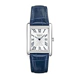 Accurist Rectangle 26mm Quartz Watch in White with Analogue Display, and Blue Leather Strap 71002