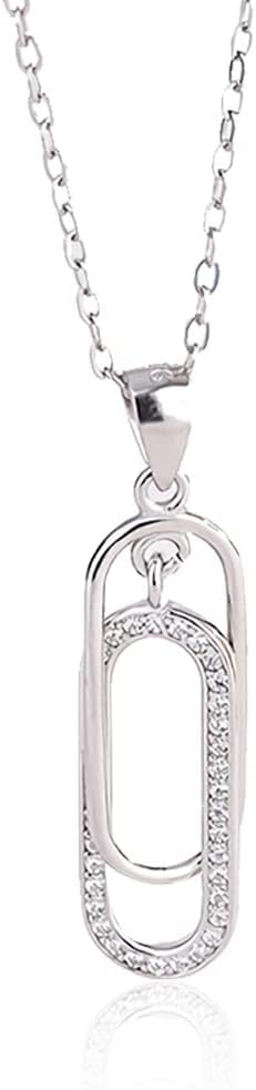 Mother & Daughter - Forever Linked Necklace 'The Love Between a Mother and Daughter is Forever' Sterling Silver Interlocking Pendant Necklace Jewelry Gift for Women Girls (Silver)