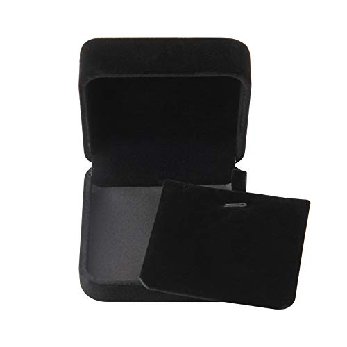 Bujingyun Velvet Necklace Pendant Bracelet Display Box Jewelry Gift Boxes (Black Color) - Image 4