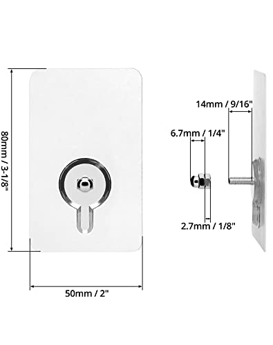 QWORK® 15 Stück Klebe Schrauben für Wandbefestigung - 14mm Schraubstange - 5 x 8 cm - 10 kg Belastung - Kleben Satt Bohren