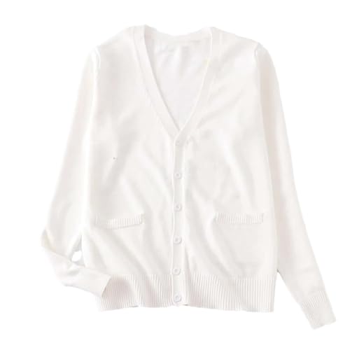 Men's Button Front V-Neck Cardigan Long Sleeve Casual Knit Sweater with Pockets