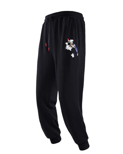 Niepce Inc Streetwear Magpie Embroidered Jogger Sweatpants for Men