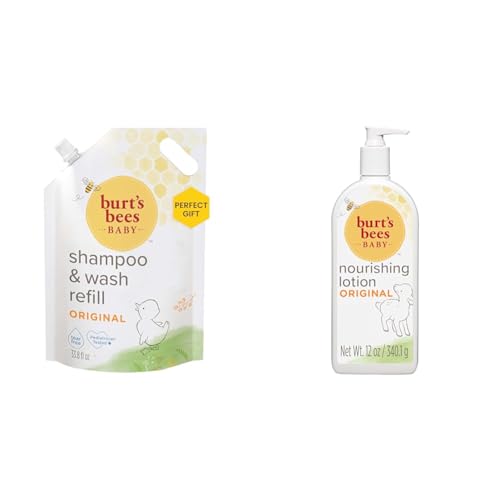 Burt's Bees Baby Shampoo and Wash 33.8oz Refill and 12oz Nourishi...