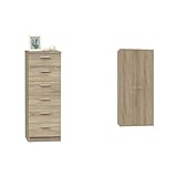 MUEBLES PITARCH Tibet Sinfonier, Roble Cambrian, 110 x 40 x 40 cm Tibet Armario, Roble Cambrian, 180 x 79 x 52 cm