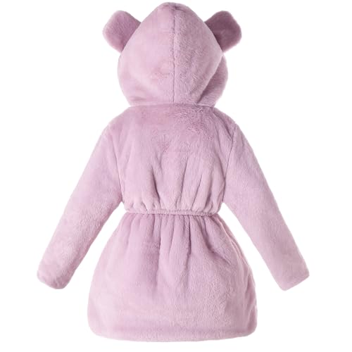 Girls Winter Coat Cozy Fleece Jacket with Ears Size 7-8T Trendy Zip Up Dress Coat2