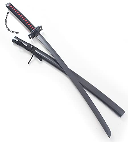 Bleach Katana Tout en Bois - Lame et Support en Bois - Sabre Bankai Epee Ichigo Kurosaki - Inclus