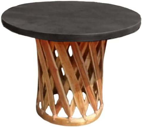 Mexican Equipal Table Furniture Black Color Handmade, Artisan in Mexico by Equipales San José Original Leather Ideal for your Home, Bar, Restaurant, Garden, Office, Hotel