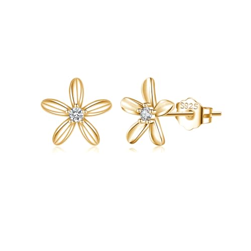 Boucles d'oreilles petites fleurs en argent 925 massif pour femme
