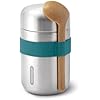 BLACK + BLUM Vacuum Food Flask | Leak Proof Insulated Stainless Steel Lunch Container with Ladle Spoon for Hot and Cold Food | Travel, Office Lunch Box for All Ages | 400 ml/13.5 fl oz, Ocean Blue