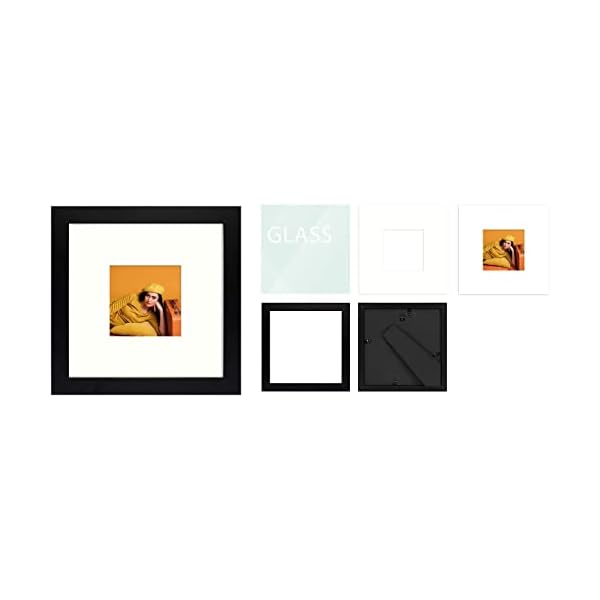 Frametory, Bilderrahmen – zum Ausstellen von Fotos mit elfenbeinfarbener Matte – Schwenkbare Tabs, Glasbreite Form… – Bild 6