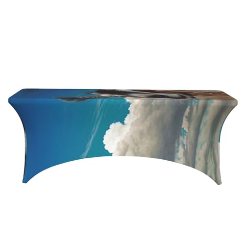 Nappe de table pour banquet extensible imprimé chèvre lavable sans repassage
